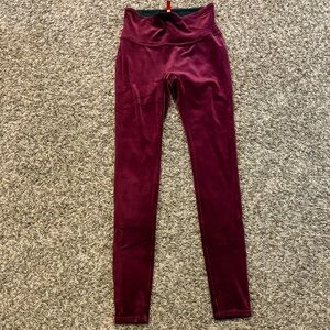 Spanx Burgundy Velvet High-Waist Leggings small